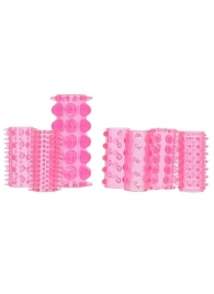 Набор из 7 розовых насадок на пенис ONE-A-DAY PENIS SLEEVES PINK - Seven Creations - в Барнауле купить с доставкой