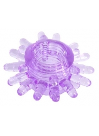Фиолетовое гелевое эрекционное кольцо с шипиками - Toyfa Basic - в Барнауле купить с доставкой