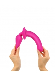 Ярко-розовый двусторонний фаллоимитатор Switch Plug-In Semi-Realistic Size L - Strap-on-me купить с доставкой в интернет-магазине Orgasmix в Барнауле Ярко-розовый двусторонний фаллоимитатор Switch Plug-In Semi-Realistic Size L - Strap-on-me