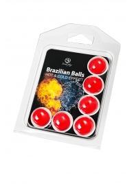 Набор из 6 шариков с массажным маслом Brazilian Balls с охлаждающим и разогревающим эффектом - Secret Play - купить с доставкой в Барнауле