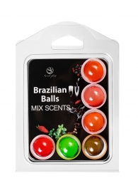 Набор из 6 шариков с ароматизированными массажными маслами Brazilian Balls - Secret Play - купить с доставкой в Барнауле