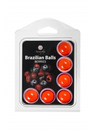 Набор из 6 шариков с массажным маслом Brazilian Balls с ароматом ягод - Secret Play - купить с доставкой в Барнауле