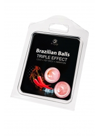 Набор из 2 шариков с массажным маслом Brazilian Balls с тройным эффектом - Secret Play - купить с доставкой в Барнауле