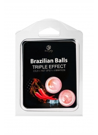 Набор из 2 шариков с массажным маслом Brazilian Balls с тройным эффектом - Secret Play - купить с доставкой в Барнауле