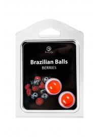 Набор из 2 шариков с массажным маслом Brazilian Balls с ароматом ягод - Secret Play - купить с доставкой в Барнауле