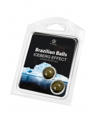 Набор из 2 шариков с массажным маслом Brazilian Balls с ледяным эффектом - Secret Play - купить с доставкой в Барнауле