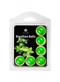 Набор из 6 шариков с массажным маслом Brazilian Balls с ароматом мяты - Secret Play - купить с доставкой в Барнауле