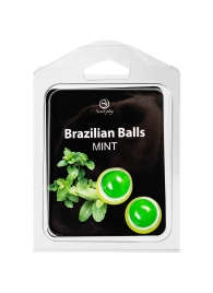 Набор из 2 шариков с массажным маслом Brazilian Balls с ароматом мяты - Secret Play - купить с доставкой в Барнауле