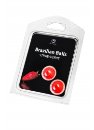 Набор из 2 шариков с массажным маслом Brazilian Balls с ароматом клубники - Secret Play - купить с доставкой в Барнауле