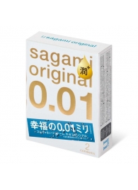 Увлажнённые презервативы Sagami Original 0.01 Extra Lub - 2 шт. - Sagami - купить с доставкой в Барнауле