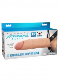 Полый страпон на ремнях 8’’ Hollow Silicone Strap-on - Pipedream - купить с доставкой в Барнауле