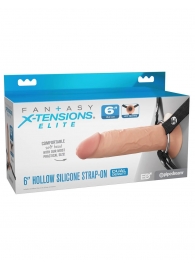Полый страпон на ремнях 6’’ Hollow Silicone Strap-on - Pipedream - купить с доставкой в Барнауле