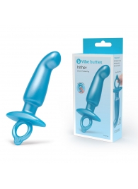 Голубая анальная пробка для массажа простаты Hither Silicone Prostate Plug - 14,3 см. - b-Vibe - в Барнауле купить с доставкой