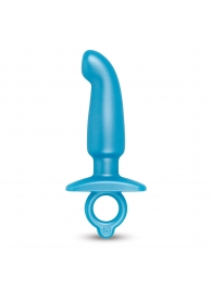 Голубая анальная пробка для массажа простаты Hither Silicone Prostate Plug - 14,3 см. - b-Vibe - в Барнауле купить с доставкой