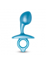 Голубая анальная пробка для массажа простаты Bulb Silicone Prostate Plug - 10,7 см. - b-Vibe - в Барнауле купить с доставкой