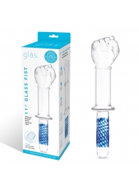 Стеклянный стимулятор в форме сжатой в кулак руки 11’’ Glass Fist Double Ended With Handle Grip - 28 см. - Glas