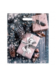 Новогодний пакет с принтом в виде подарков и вырубной ручкой (45х38 см) - Сима-Ленд - купить с доставкой в Барнауле