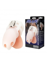 Белая клетка для пениса Silicone Small 2 in Cock Cage With Ball Divider - BlueLine - купить с доставкой в Барнауле