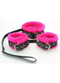 Набор с розовым мехом BDSM Light - БДСМ Арсенал - купить с доставкой в Барнауле