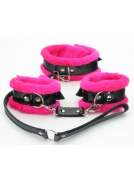Набор с розовым мехом BDSM Light - БДСМ Арсенал - купить с доставкой в Барнауле