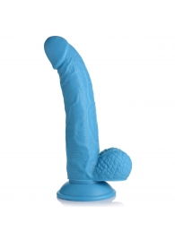 Голубой фаллоимитатор на присоске 7.5  Dildo with Balls - 21,5 см. - XR Brands