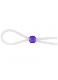 Прозрачное лассо с фиолетовой бусиной SILICONE COCK RING WITH BEAD LAVENDER - NMC - в Барнауле купить с доставкой