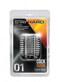 Прозрачная насадка с шипами STAY HARD COCK SLEEVE 01 CLEAR - Blush Novelties - в Барнауле купить с доставкой