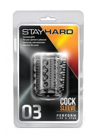 Прозрачная насадка с шипами и шишечками STAY HARD COCK SLEEVE 03 CLEAR - Blush Novelties - в Барнауле купить с доставкой