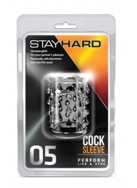 Прозрачная насадка с капельками STAY HARD COCK SLEEVE 05 CLEAR - Blush Novelties - в Барнауле купить с доставкой