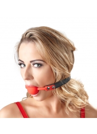 Силиконовый кляп-шар на чёрных ремешках Red Gag silicone - Orion - купить с доставкой в Барнауле