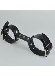 Черные кожаные наручники-фиксатор - Sitabella - купить с доставкой в Барнауле