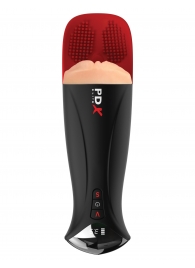 Телесный мастурбатор-вагина в черной колбе с вибрацией Fuck-O-Matic Pro XL - Pipedream - в Барнауле купить с доставкой
