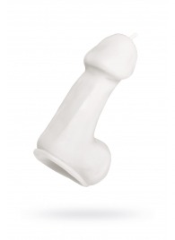 Белая свеча в форме пениса - 47 гр. - Pecado - купить с доставкой в Барнауле