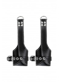 Черные подвесы с белой строчкой - Pecado - купить с доставкой в Барнауле