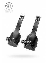 Черные подвесы с белой строчкой - Pecado - купить с доставкой в Барнауле