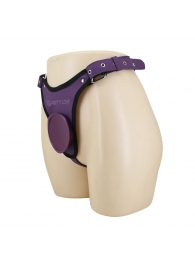 Фиолетовые трусики харнесс с платформой Caludio III - Baile - купить с доставкой в Барнауле