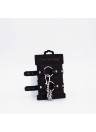 Черно-красные кожаные оковы - Crazy Handmade - купить с доставкой в Барнауле