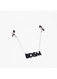 Зажимы на соски с кожаной подвеской BDSM - Crazy Handmade - купить с доставкой в Барнауле