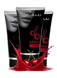 Набор из 3 съедобных лубрикантов JUJU со вкусом вишни - JuJu - купить с доставкой в Барнауле