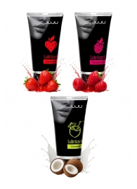 Набор из 3 съедобных лубрикантов JUJU (клубника, малина, кокос) - JuJu - купить с доставкой в Барнауле