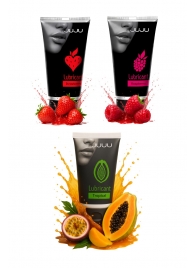 Набор из 3 съедобных лубрикантов JUJU (клубника, малина, тропические фрукты) - JuJu - купить с доставкой в Барнауле
