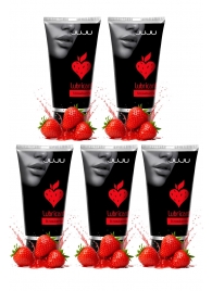 Набор из 5 съедобных лубрикантов JUJU со вкусом клубники - JuJu - купить с доставкой в Барнауле