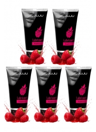 Набор из 5 съедобных лубрикантов JUJU со вкусом малины - JuJu - купить с доставкой в Барнауле