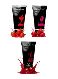 Набор из 3 съедобных лубрикантов JUJU (клубника, малина, вишня) - JuJu - купить с доставкой в Барнауле