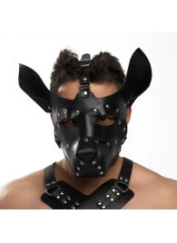 Черная кожаная маска «Собака» - Crazy Handmade - купить с доставкой в Барнауле Черная кожаная маска «Собака» - Crazy Handmade - купить с доставкой в Барнауле