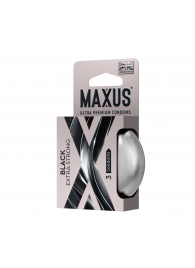 Черные утолщенные презервативы MAXUS Extra Strong с железным кейсом - 3 шт. - Maxus - купить с доставкой в Барнауле