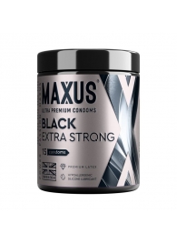 Черные утолщенные презервативы MAXUS Extra Strong с железным кейсом - 15 шт. - Maxus - купить с доставкой в Барнауле