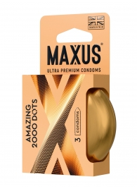 Точечные презервативы MAXUS 2000 Amazing Dots с железным кейсом - 3 шт. - Maxus - купить с доставкой в Барнауле