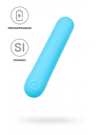 Голубая силиконовая перезаряжаемая вибропуля Murr - 10 см. - A-toys купить в Барнауле с доставкой в Orgasmix.ru Голубая силиконовая перезаряжаемая вибропуля Murr - 10 см. - A-toys