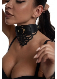 Фигурный чокер с узорами и золотистой фурнитурой - Crazy Handmade - купить с доставкой в Барнауле Фигурный чокер с узорами и золотистой фурнитурой - Crazy Handmade - купить с доставкой в Барнауле